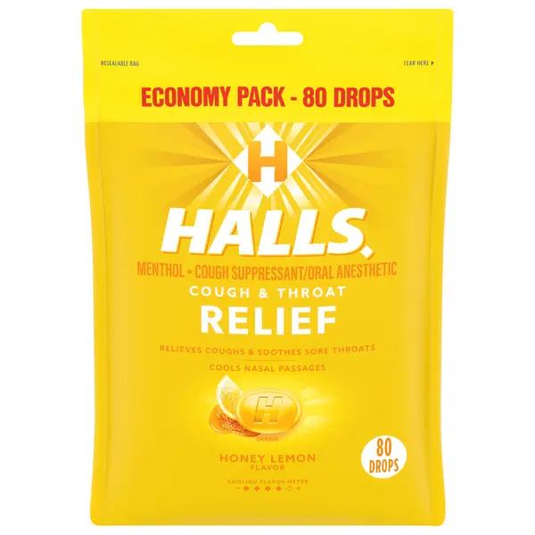 Halls Honey Lemon Cough Drops