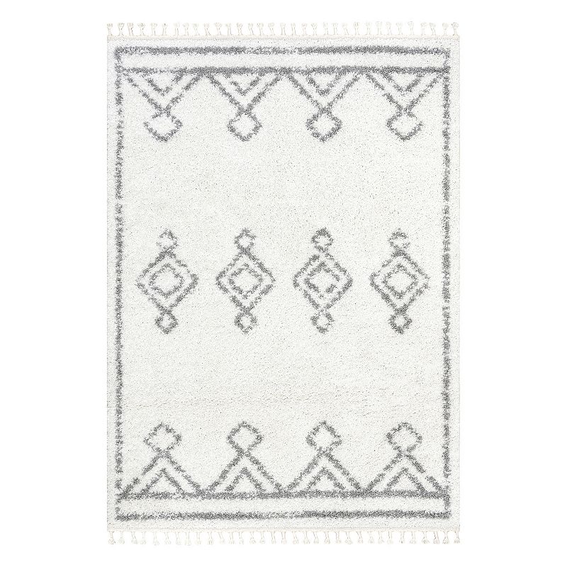 nuLOOM Mackie Moroccan Diamond Tassel Rug