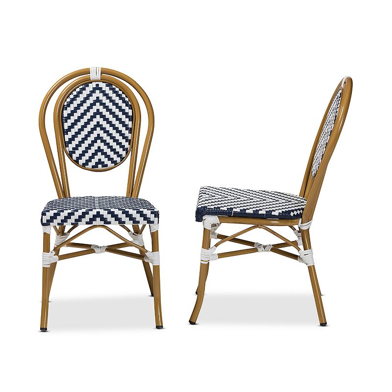 Baxton Studio Alaire Outdoor Dining Chairs 2-piece Set