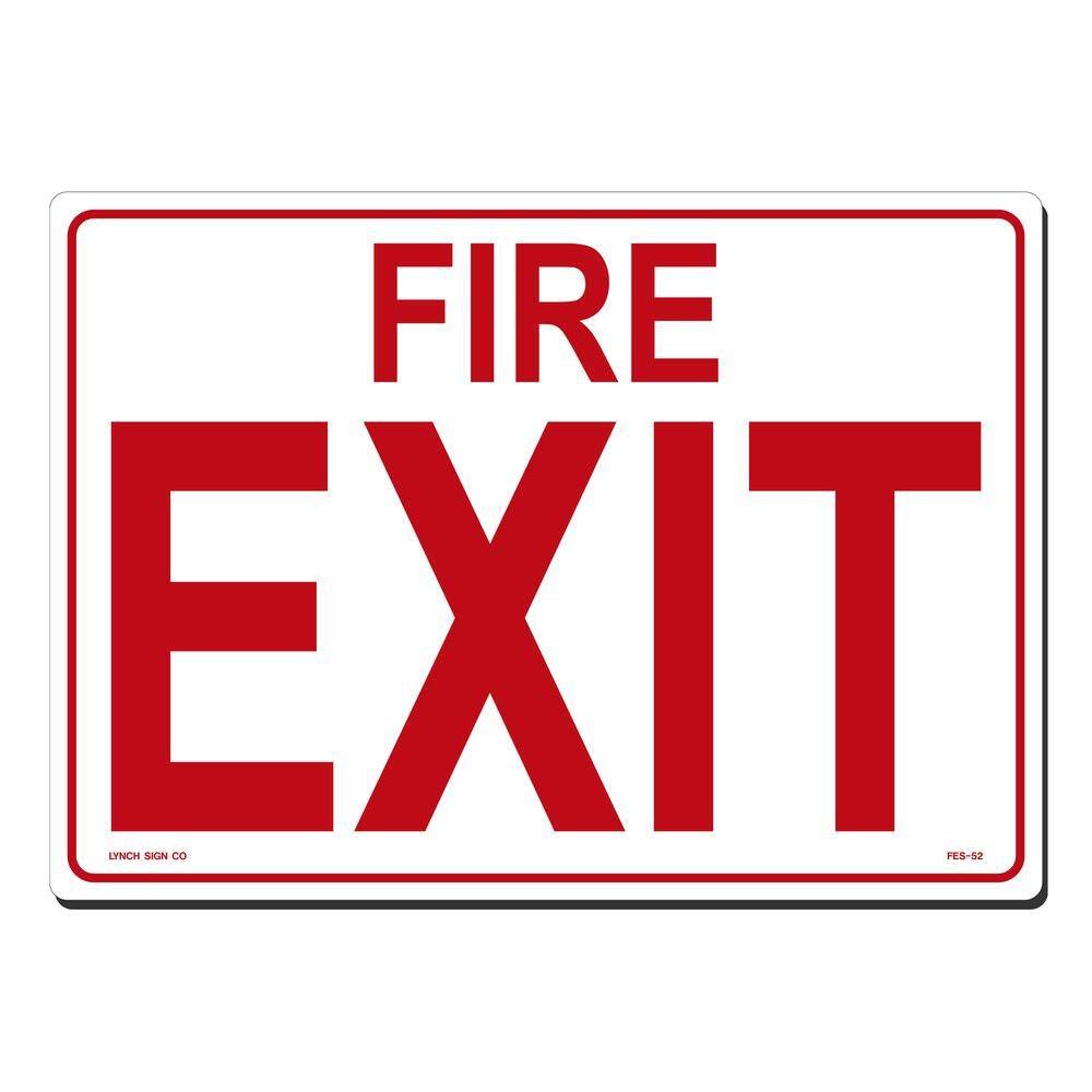 Lynch Sign 14 in. x 10 in. Fire Exit Sign Printed on More Durable Thicker Longer Lasting Styrene Plastic FES- 52