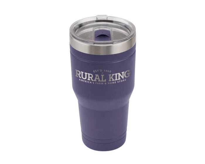 Rural King 30 oz. Stainless Steel Tumbler， Purple - 30LO183838