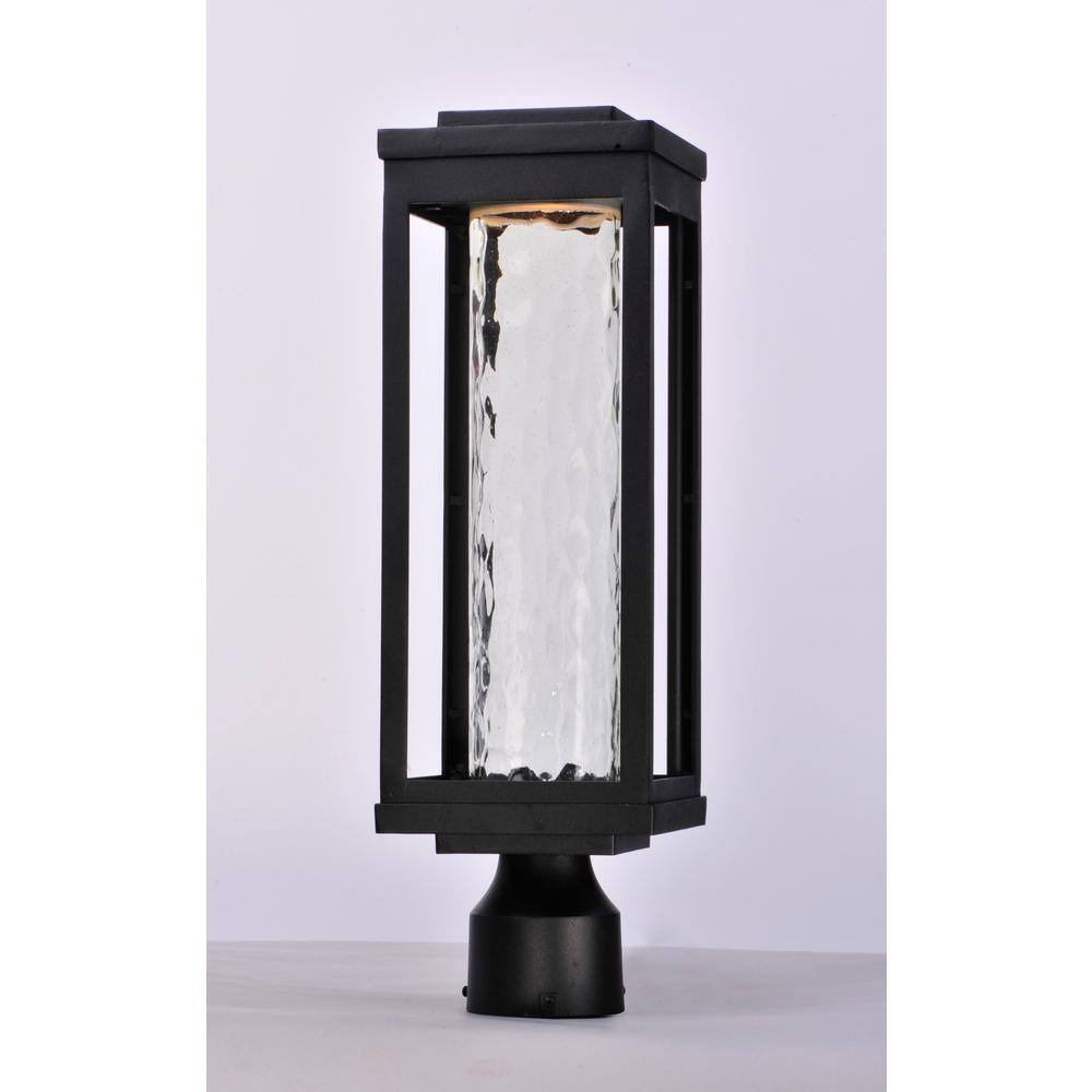 Maxim Lighting Salon 6 in. Wide 1-Light Black Integrated LED Outdoor Post Light 55900WGBK