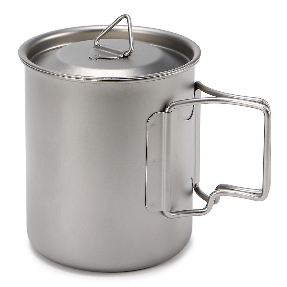 Ultralight Titanium Cup Outdoor Portable Mug Camping Picnic Water Cup With Foldable Handle 300ml / 400ml / 450ml / 750ml