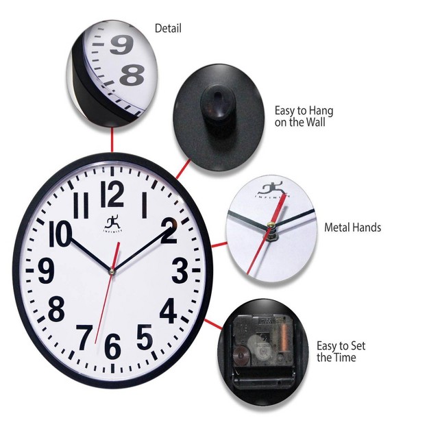 Pure Wall Clock Black Infinity Instruments