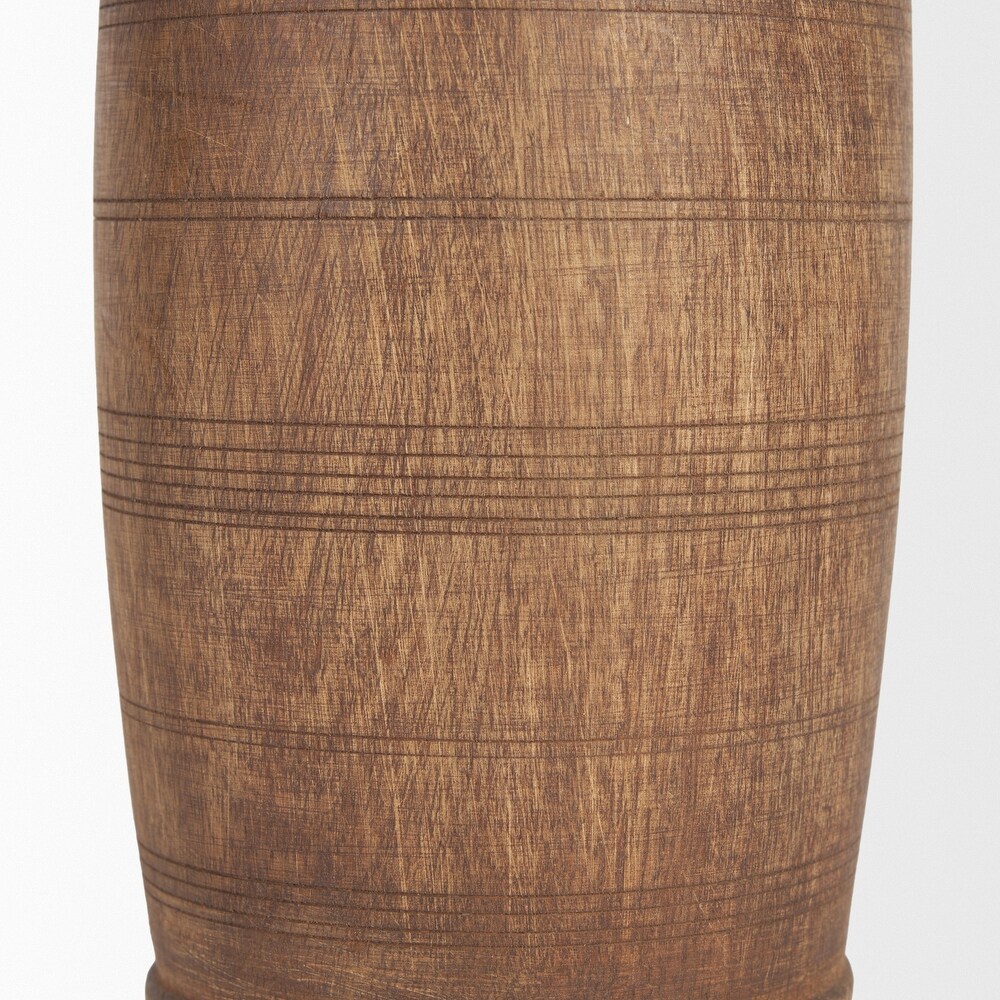 Porta Large Medium Brown Reclaimed Wooden Pot