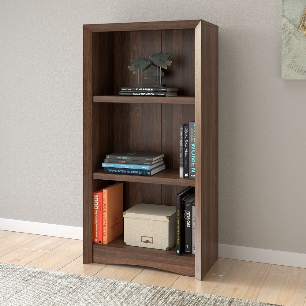 Quadra 47 inch Tall Adjustable Bookcase with Faux Woodgrain Finish