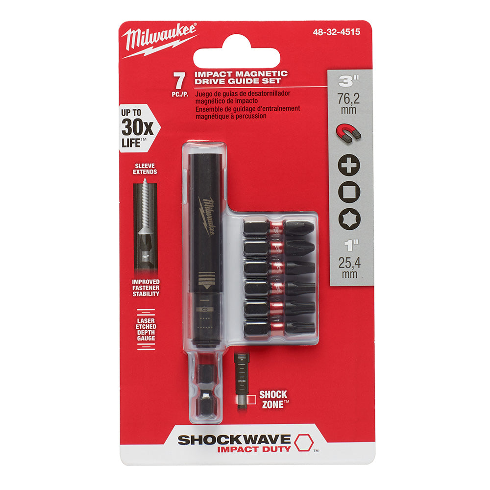 Milwaukee 48-32-4515 SHOCKWAVE 7Pc Impact Magnetic Drive Guide Set