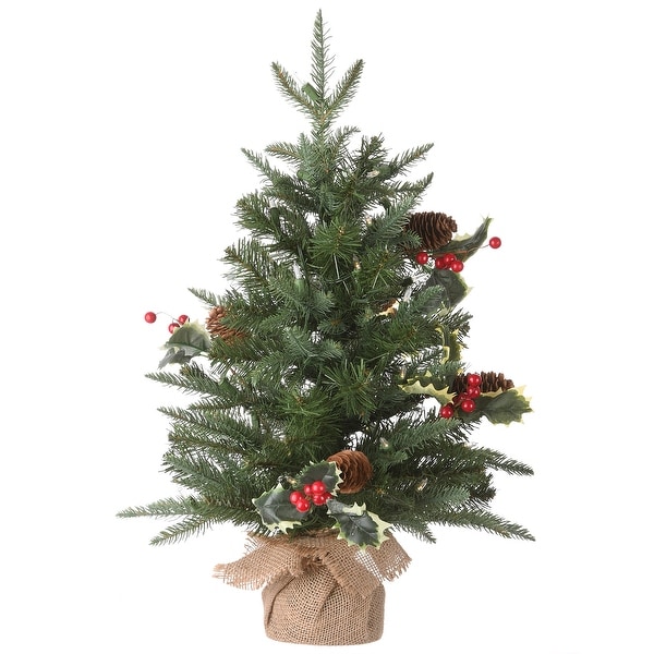 National Tree Company 2 ft. Happy Hill Pine Tree with LED Lights