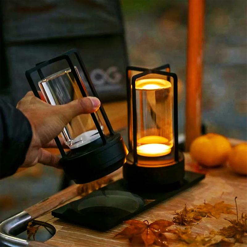 Led Cordless Table Lamp Retro Bar Metal Desk Lamps Rechargeable Touch Dimming Night Light Restaurant Bedroom Home Outdoor Decor