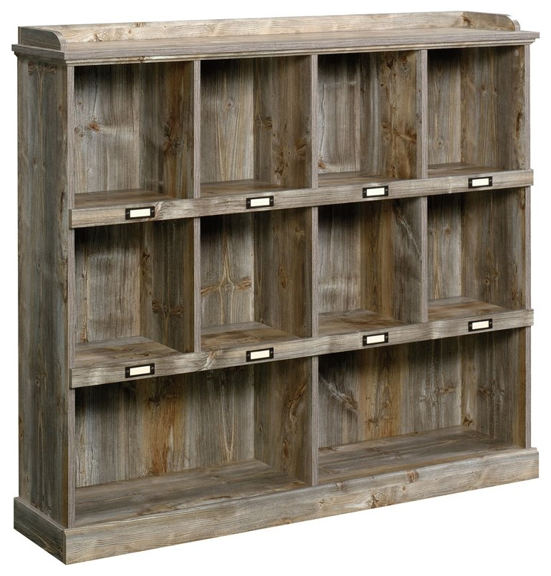 Sauder Granite Trace Engineered Wood 10 Cubby Bookcase in Rustic Cedar/Brown   Rustic   Bookcases   by Homesquare  Houzz