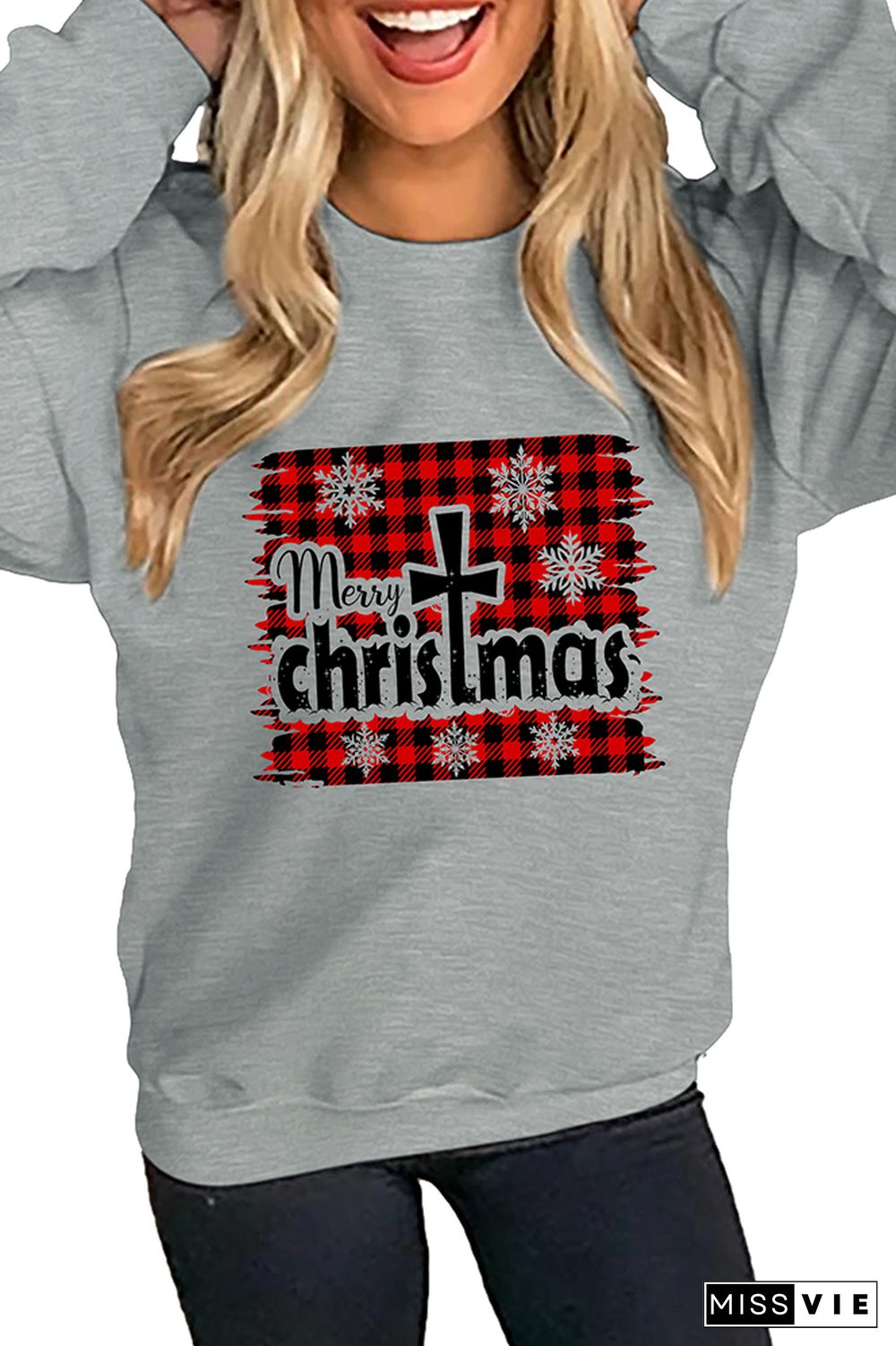 Christmas Cross Pullover Longsleeve Sweatshirt Wholesale