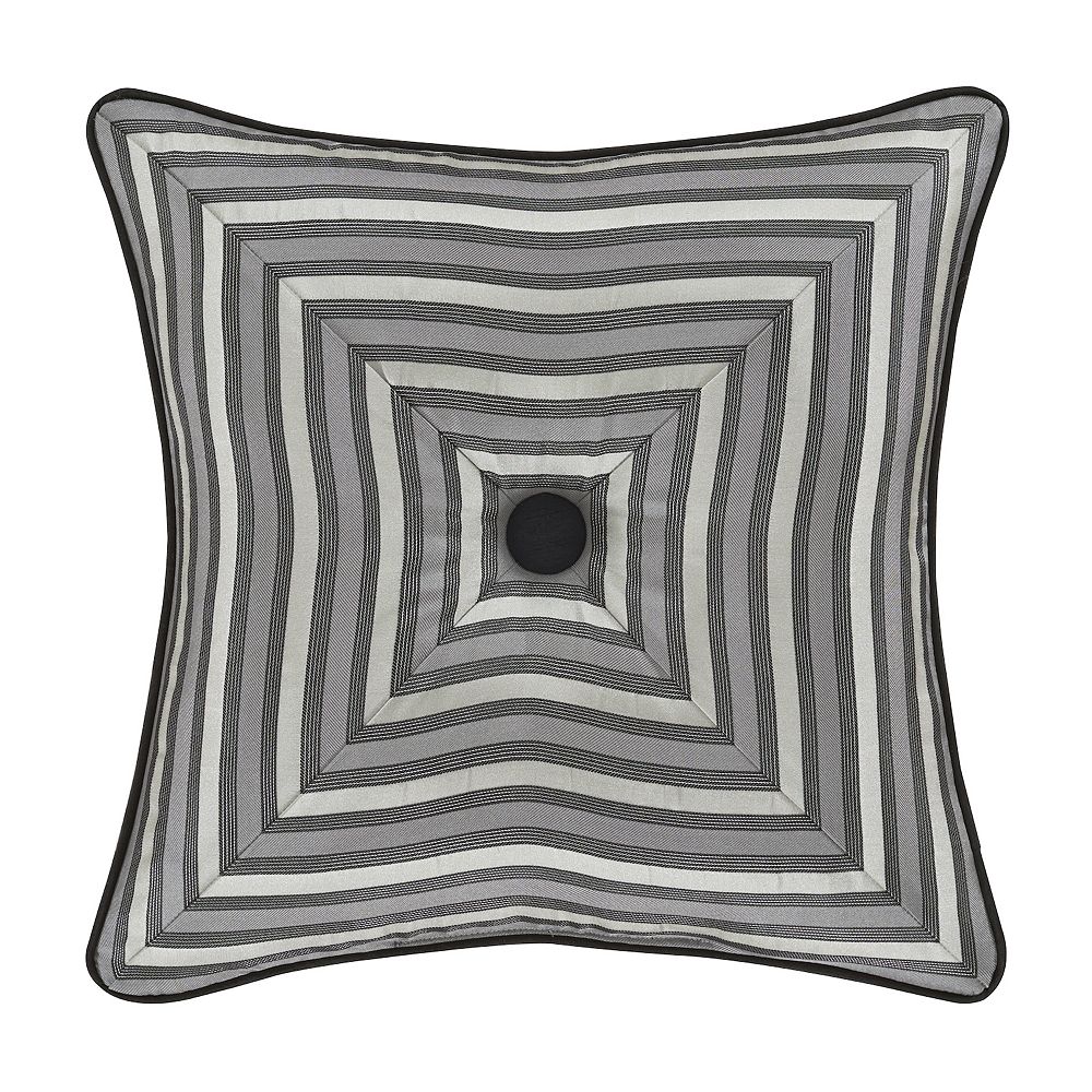 Five Queens Court Silverstone Silver 18 Square Decorative Throw Pillow