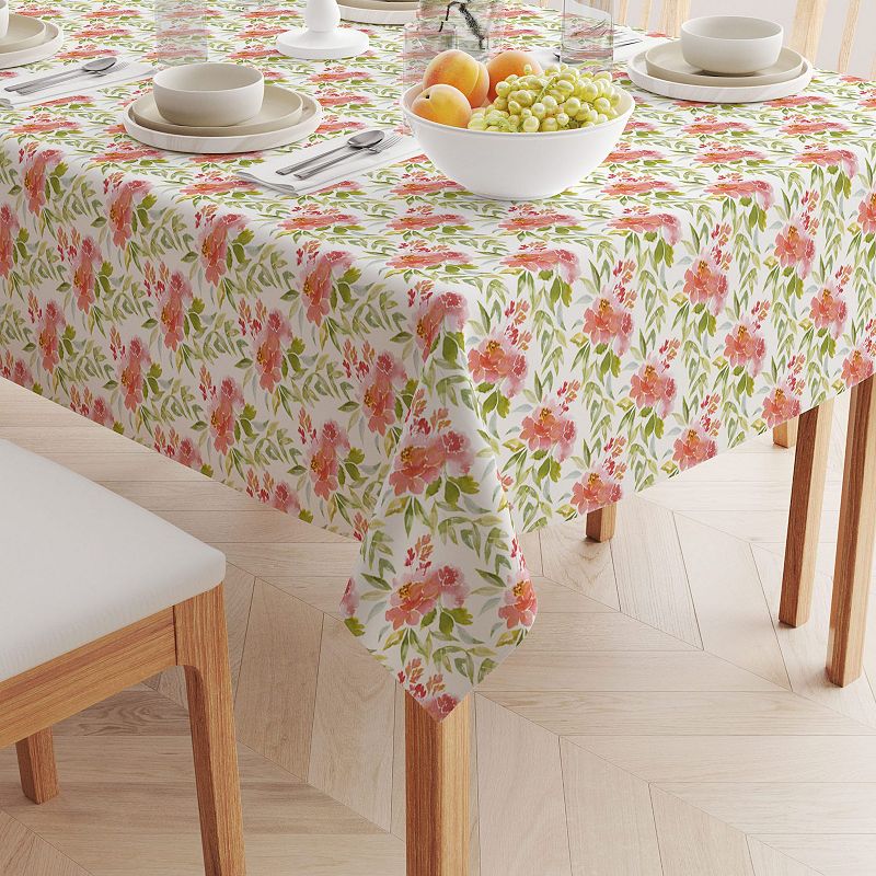 Square Tablecloth， 100% Cotton， 60x60， Delicate Watercolor Floral