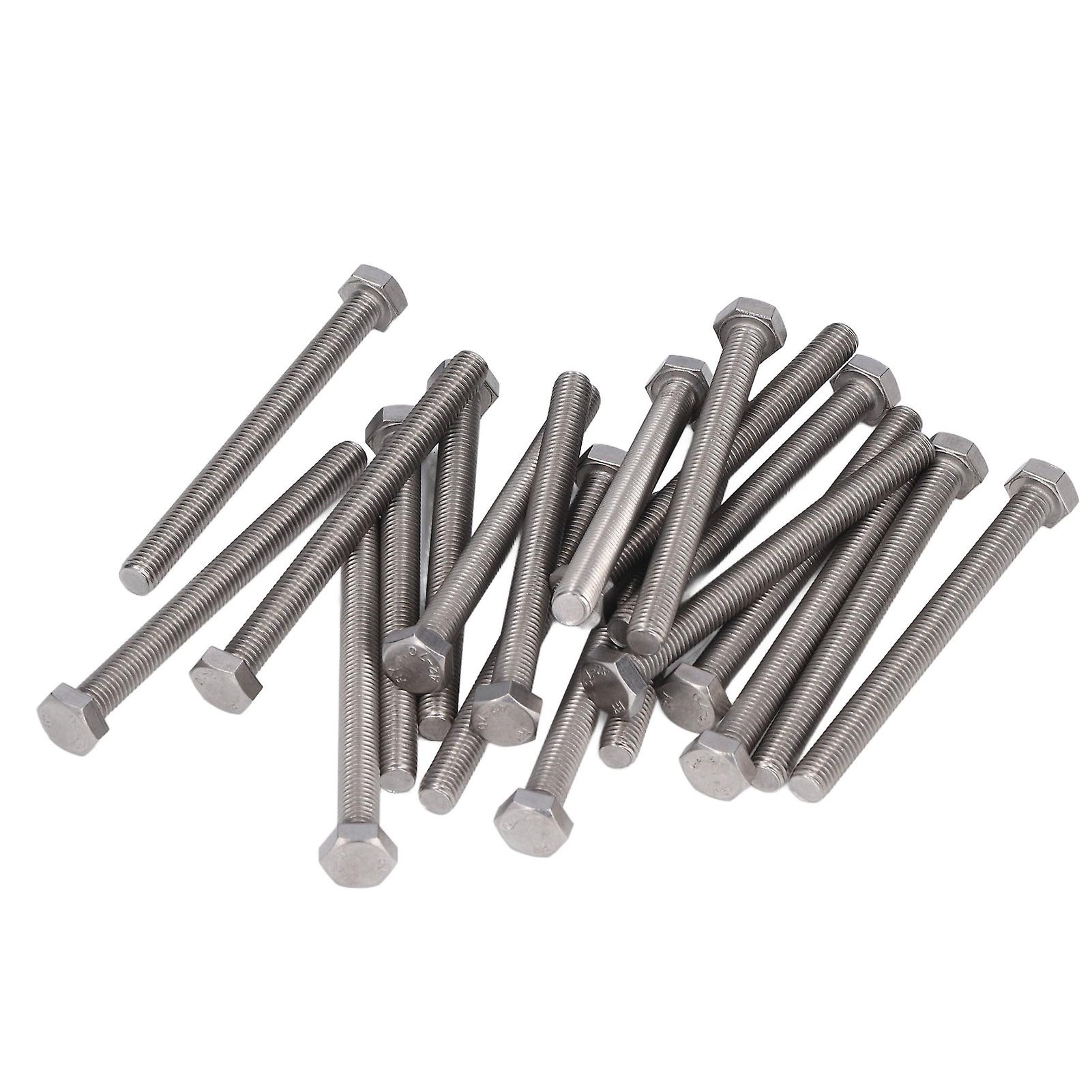 20pcs Hex Bolt Coarse Thread Set Screws Fully Threaded Bolts A2 Stainless Steel M10x1.5 Din 933m10x90