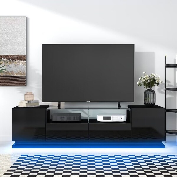 TV Stand with LED Color Changing Lights，for TVs Up to 70