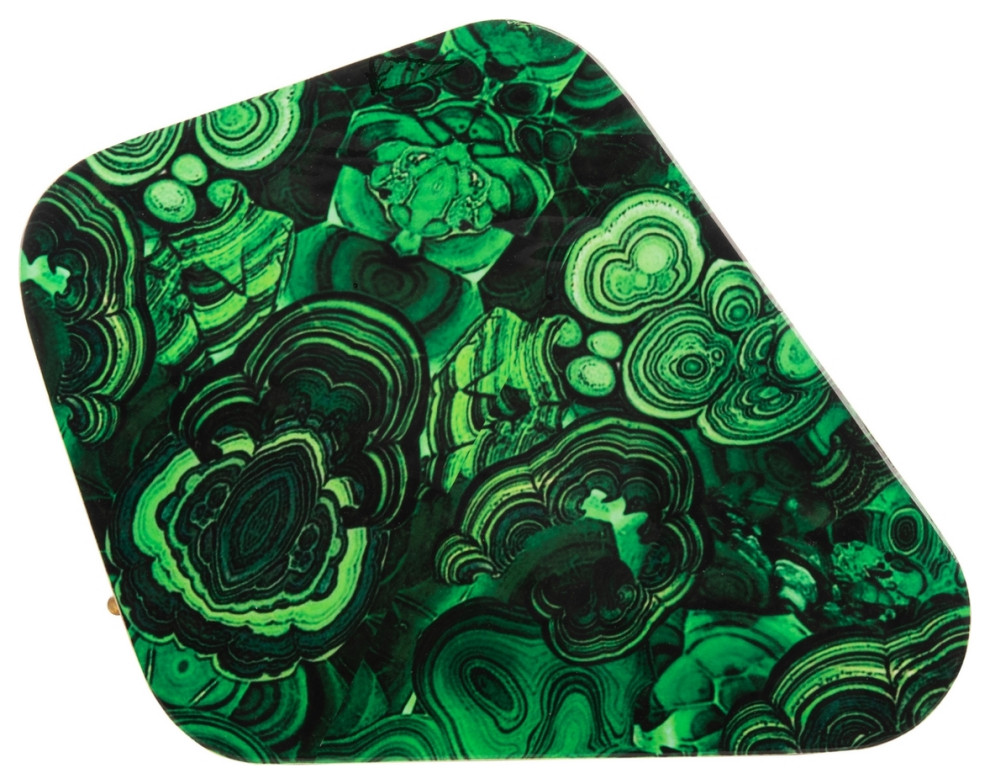 Mariah Faux Agate Side Table Malachite Green/Gold   Contemporary   Side Tables And End Tables   by Peachtree Fine Furniture  Houzz