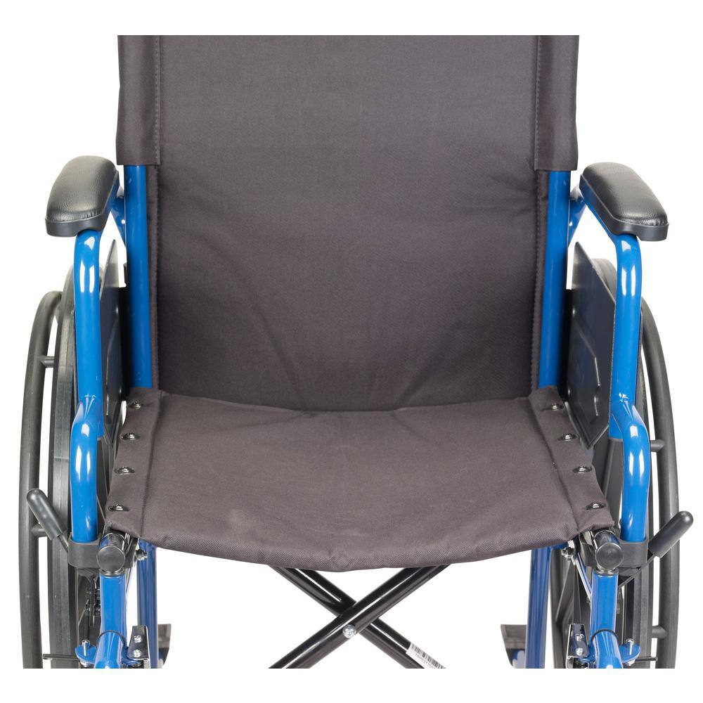 Drive Medical Blue Streak Wheelchair with Flip Back Desk Arms 16 in. Seat and Swing-Away Footrest bls16fbd-sf