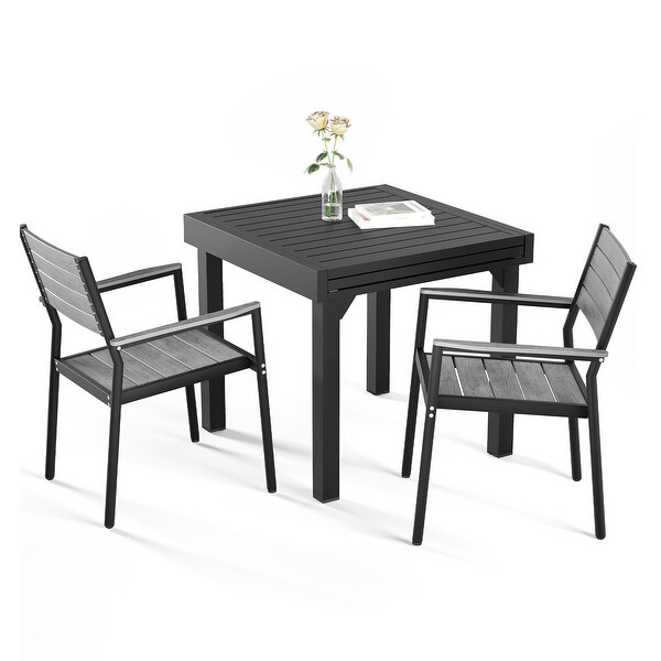 Pellebant Outdoor 3/5/7Piece Aluminum Patio Extendable Dining Set