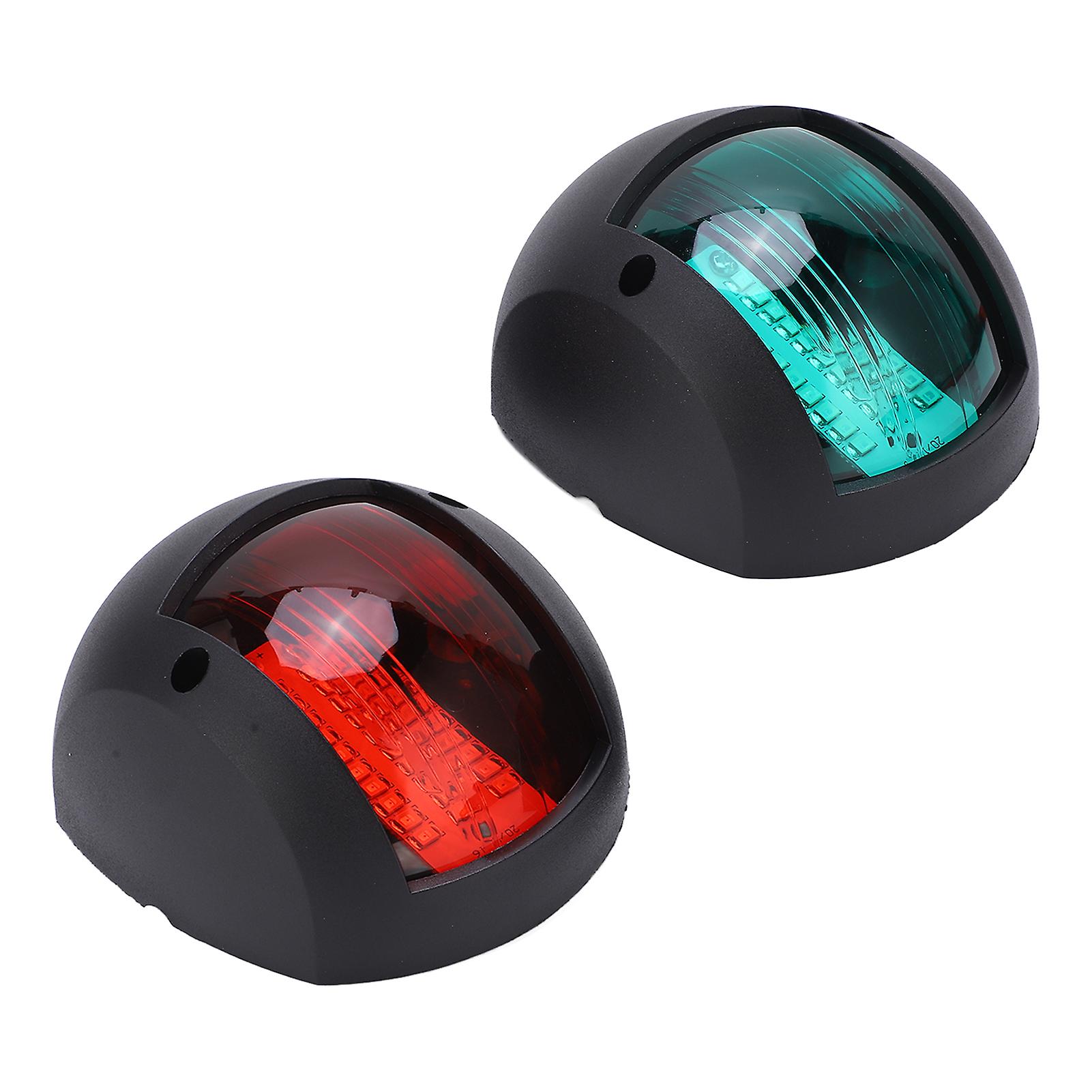 2pcs Marine Boat Yacht Signal Light Led Navigation Bow Lamp Red Green Ship Board Light For Sailing Dc 12v24v 3wblack