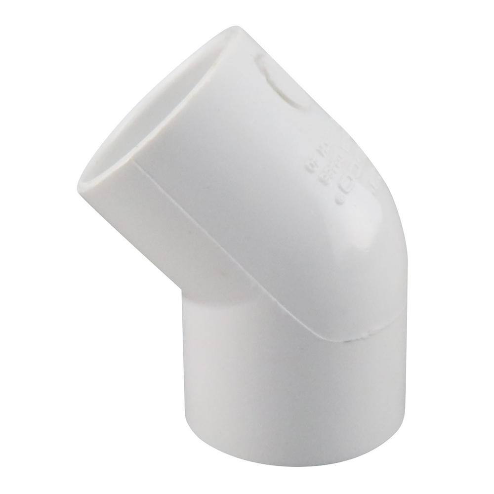 LASCO Fittings 34 in. PVC Schedule 40 45-Degree Slip x Slip Elbow Fitting 417007BC