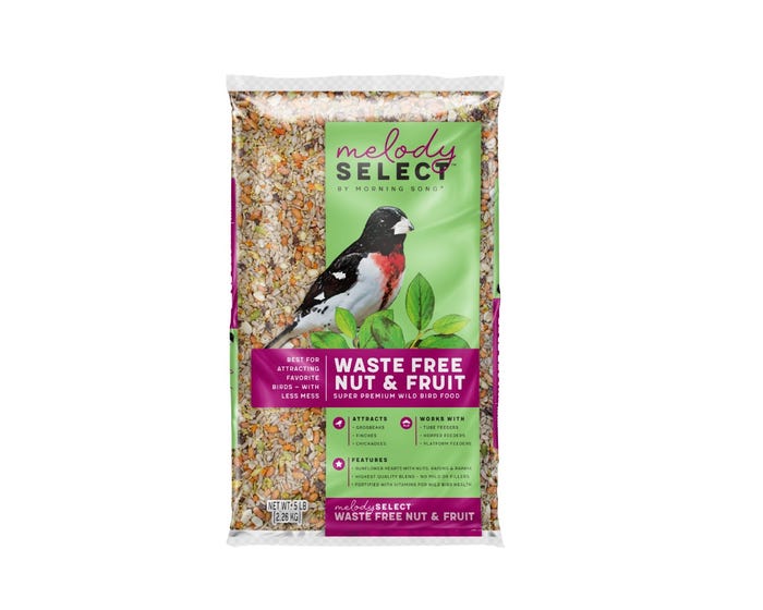 Melody Select Waste Free Nut  Fruit Wild Bird Feed， 5 lb. Bag