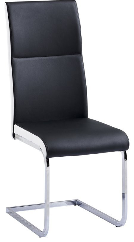 Best Master Furniture Ajay 18 quotFaux Leather Dining Chair in Black (Set of 2)   Contemporary   Dining Chairs   by Homesquare  Houzz