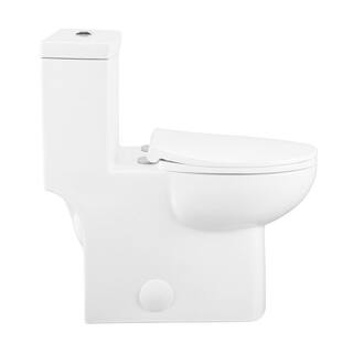 Swiss Madison Classe 1-Piece 0.8 GPF1.28 GPF Dual Flush Elongated Toilet in White Seat Included SM-1T117