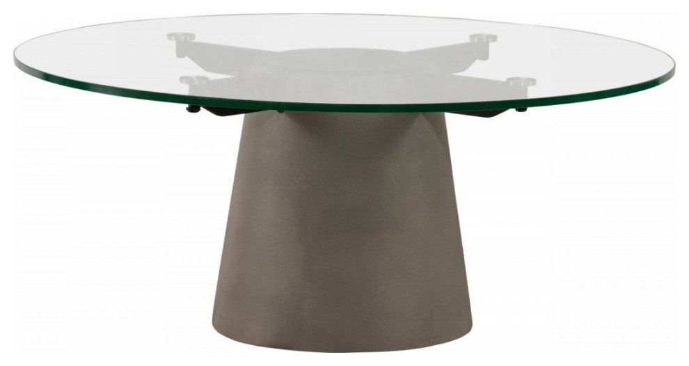 Vasso Contemporary Concrete  Metal and Glass Coffee Table   Transitional   Coffee Tables   by V.S.D Furniture  Houzz