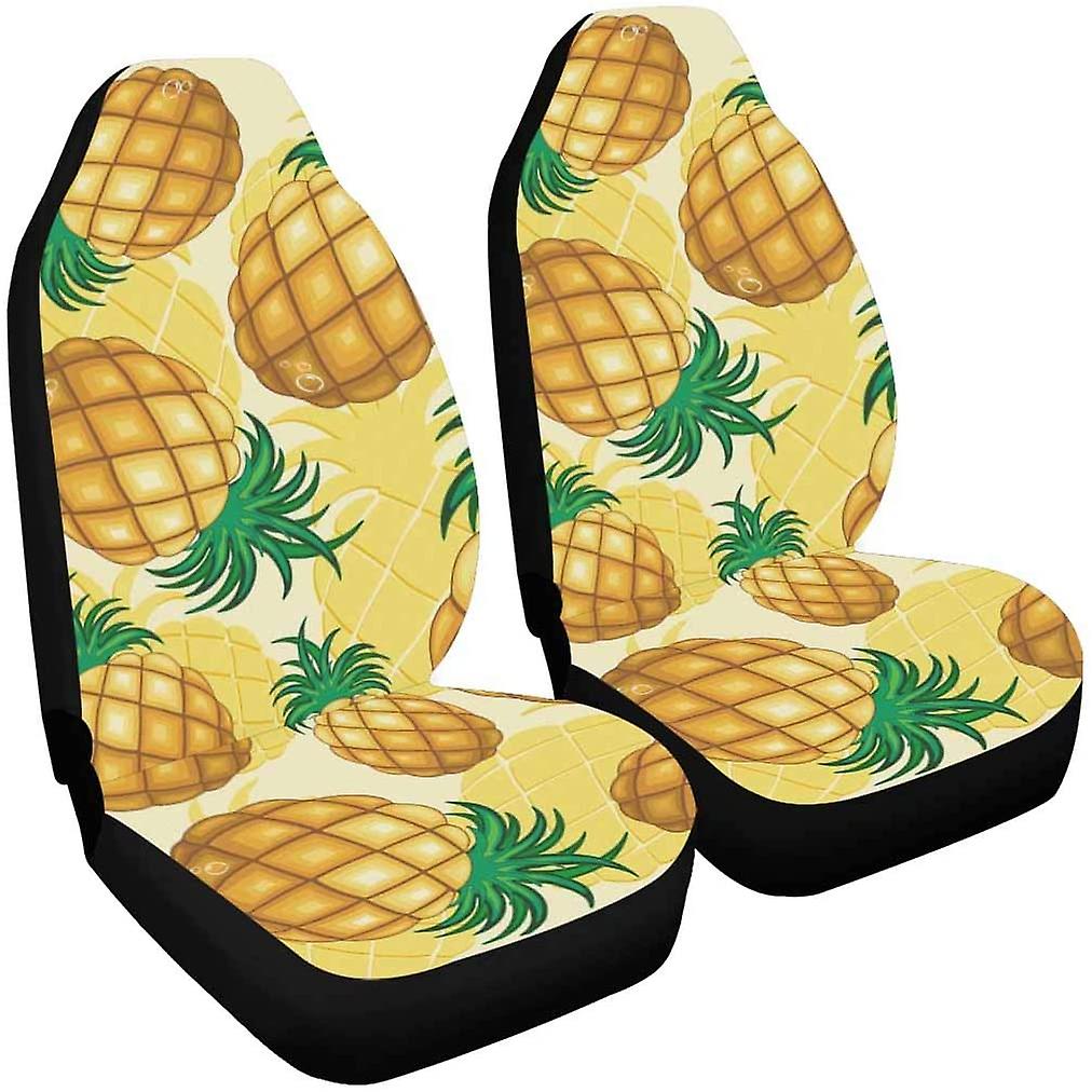 Set Of 2 Car Seat Covers Pineapple Juicy Universal Auto Front Seats Protector Fits For Car，suv Sedan，truck