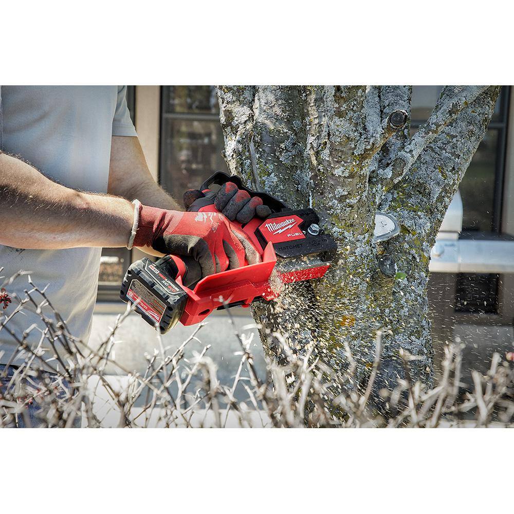 MW M12 FUEL 6 in. 12-Volt Brushless Electric Battery Chainsaw Tool Only Extra 6 in. Chain  Tinted Safety Glasses 2527-20-49-16-2732-48-73-2015