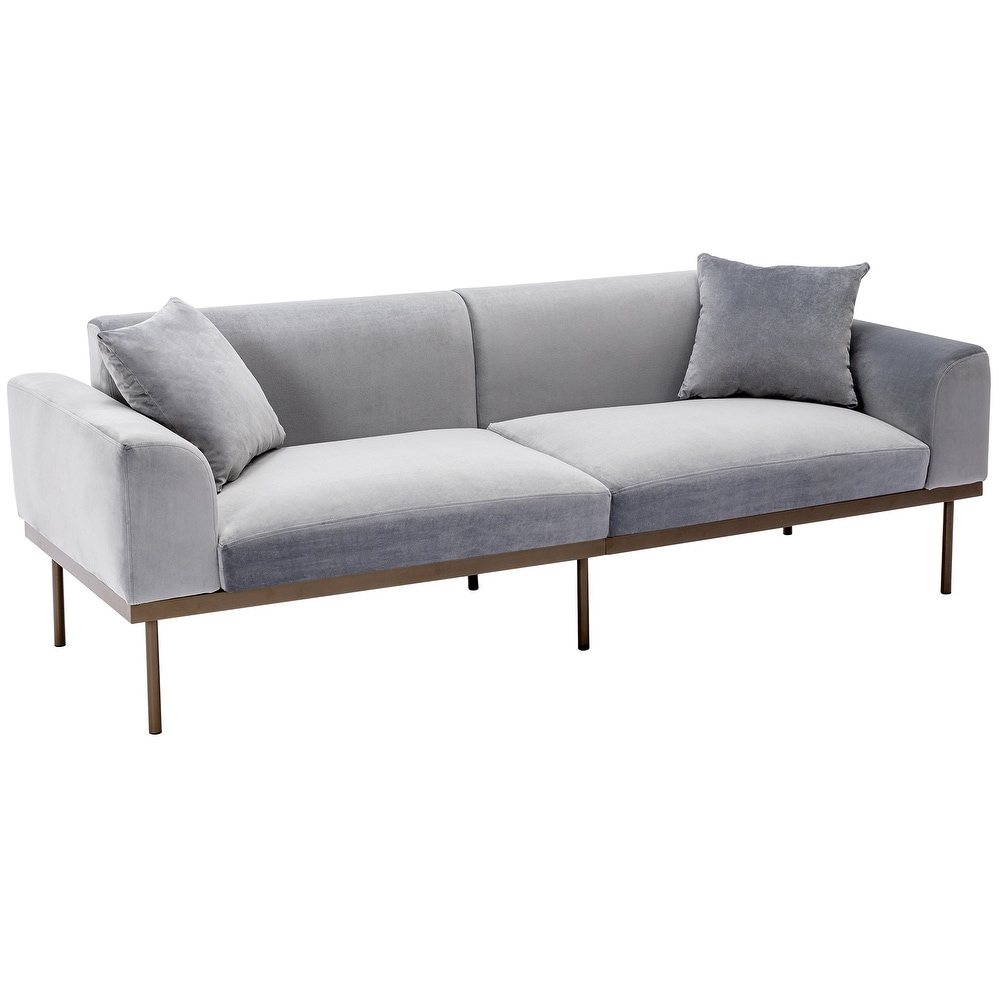 Modern Velvet Sofa with Metal Legs Loveseat Sofa Couch