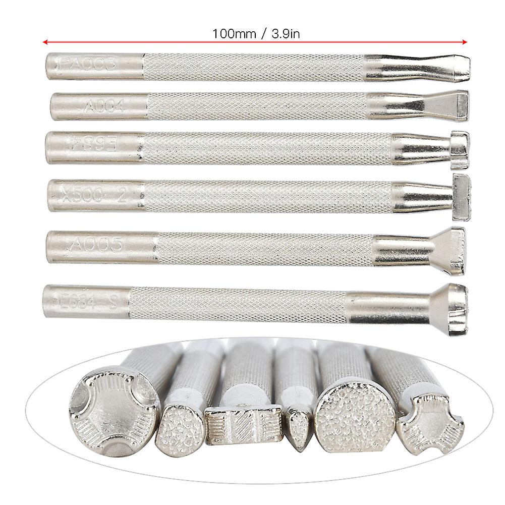 6pcs Leather Craft Carving Tool Non-slip Fish Printing Pattern Handle Diy Handcraft Tool(fish Print Tool )