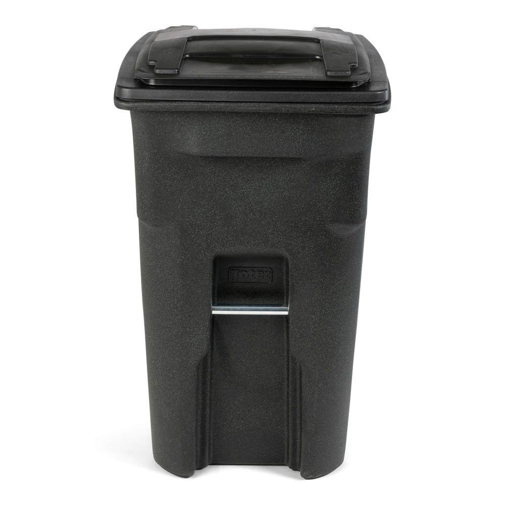 Toter 64 Gal. Greenstone Trash Can with Quiet Wheels and Attached Lid ANA64-54480