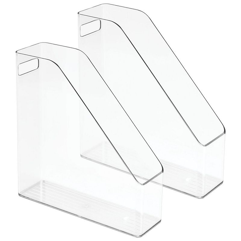 mDesign Plastic File Folder Bin， Office Desktop Organizer， 2 Pack