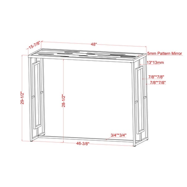 Glitterati Chrome Waterfall Glass Sofa Table by Furniture of America