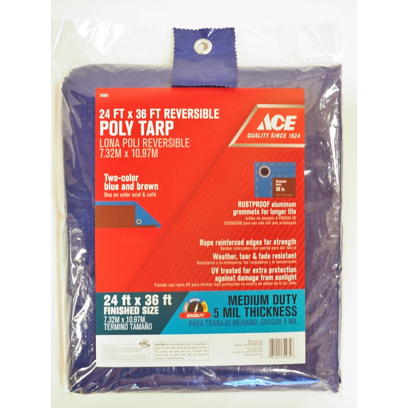 TARP POLY BLUE /BRN24X36