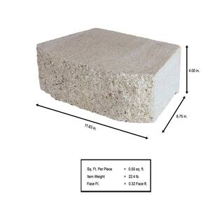 Pavestone 4 in. H x 11.63 in. W x 6.75 in. L Limestone Retaining Wall Block (144 Pieces 46.6 Sq. ft. Pallet) 81108