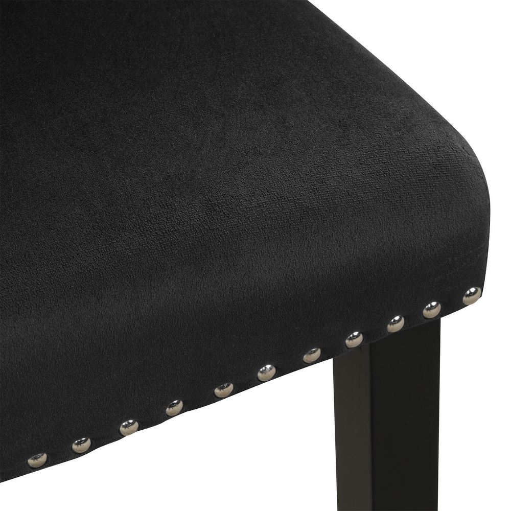 Velvet upholstered Chairs with Nailhead trimmed  Rubber Wood Legs