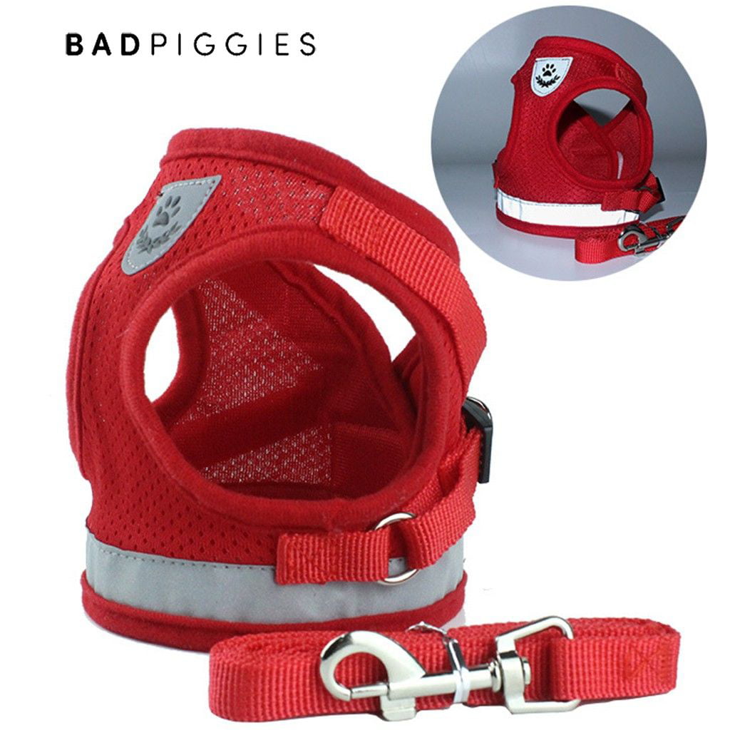 BadPiggies No Pull Dog Harnesses No Choke Reflective Pet Harness Adjustable Walking Breathable Mesh Dog Vest for Small Dogs Cats