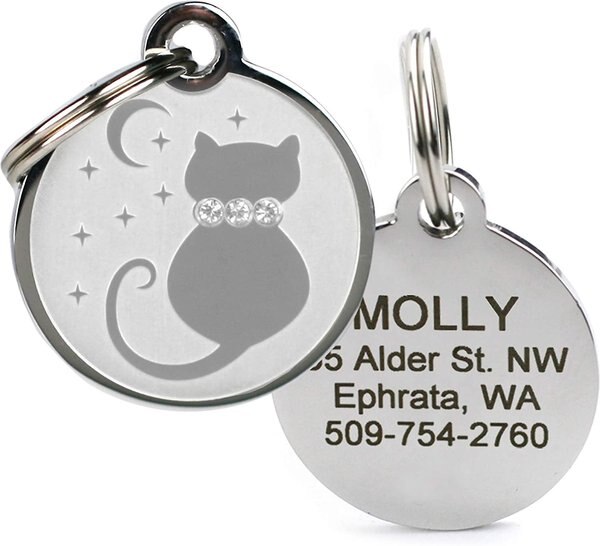 Frisco Starry Moon Crystal Cat Personalized Cat ID Tag