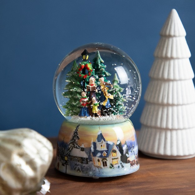 Christmas Carolers Winter Scene Musical Snow Globe