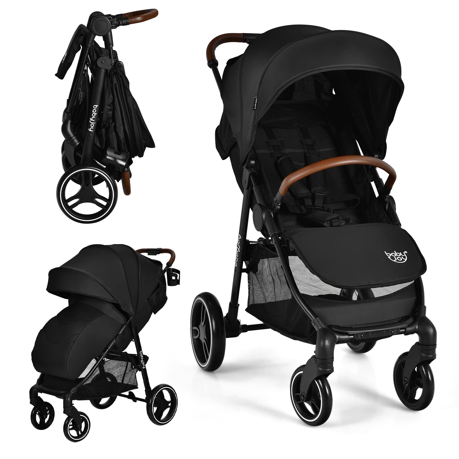 JOY Baby Stroller, High Landscape Infant Carriage Newborn Pushchair with Foot Cover