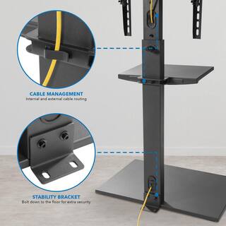 MOUNT-IT! mount-it! Height Adjustable TV Stand with Shelf for 23 in. and to 55 in. MI-1877