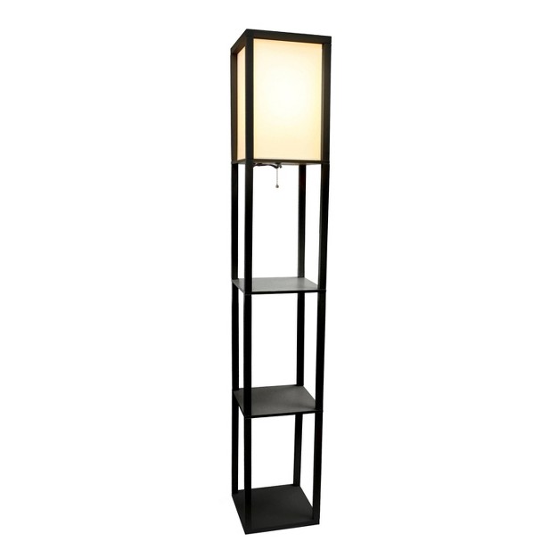 Column Shelf Floor Lamp With Linen Shade Lalia Home