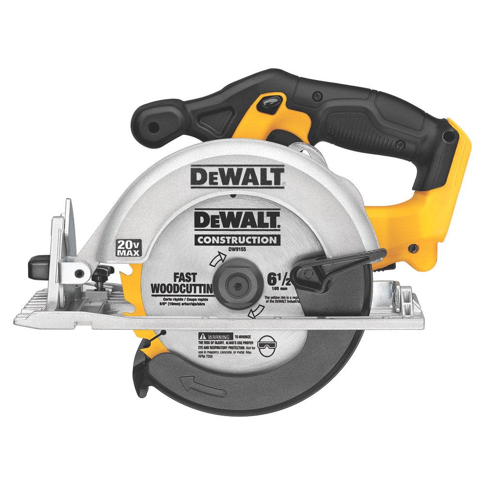 DEWALT 20-Volt Max 6-1/2-in Cordless Circular Saw with Brake and Magnesium Shoe (Bare Tool Only)