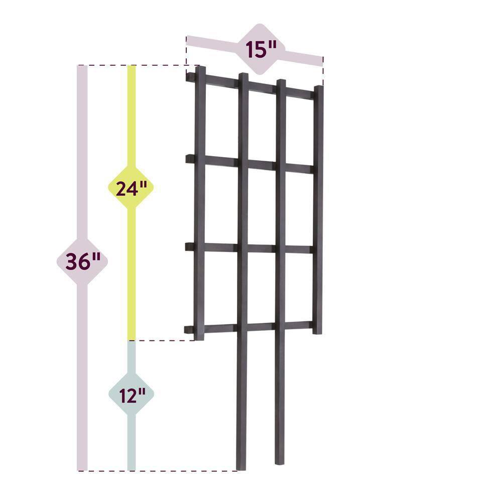 Outdoor Essentials Haven 36 in. Black Barrel Trellis (2‐Pack) 490382