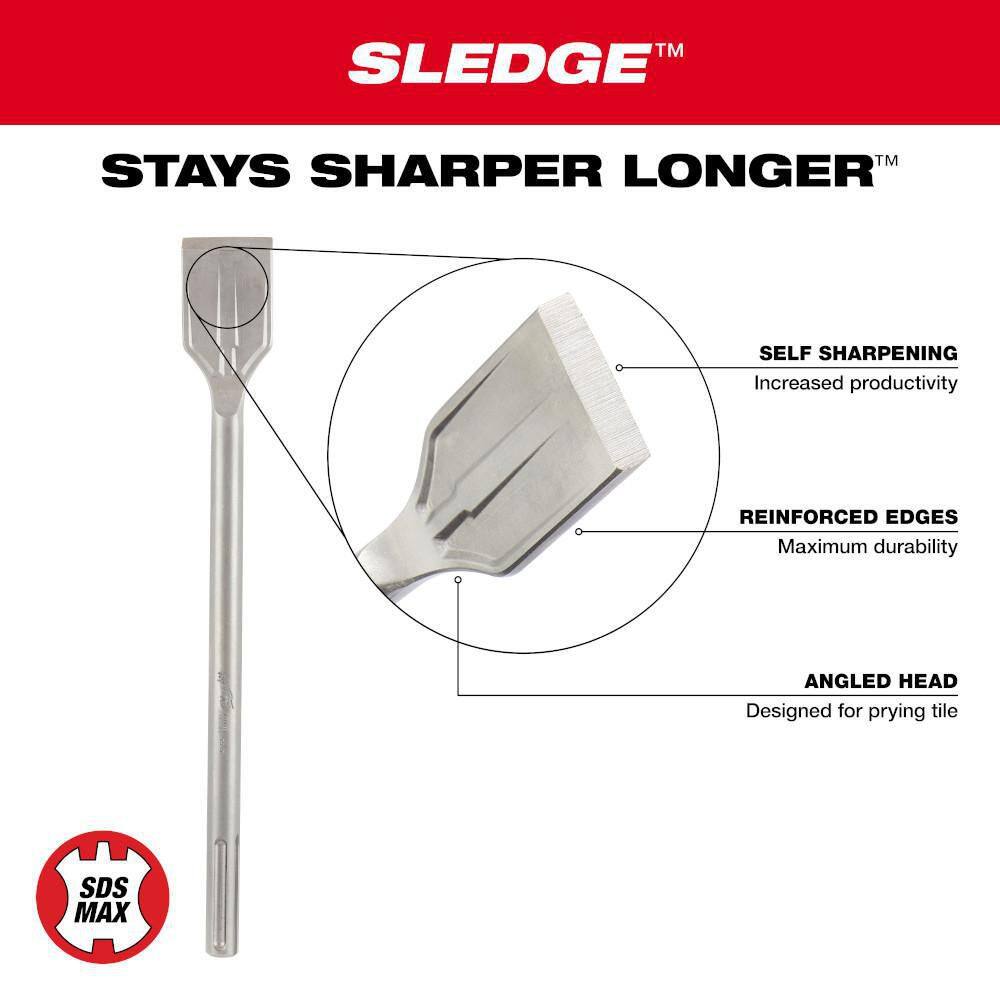 MW 2 in. x 15 in. SLEDGE SDS-MAX Tile Chisel 48-62-4258