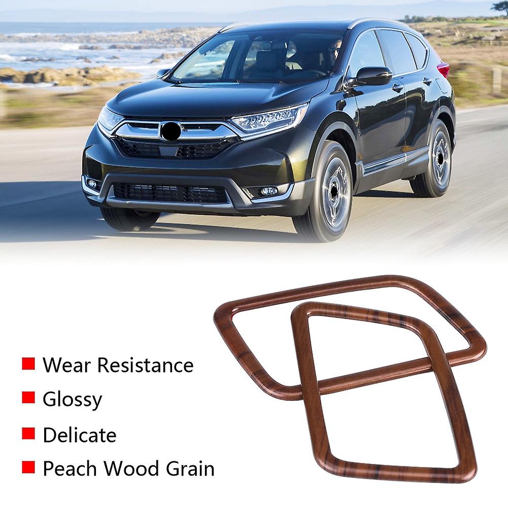 2 Pcs Car Peach Wood Grain  Air Outlet Frame Cover Trim For Honda Crv 2017