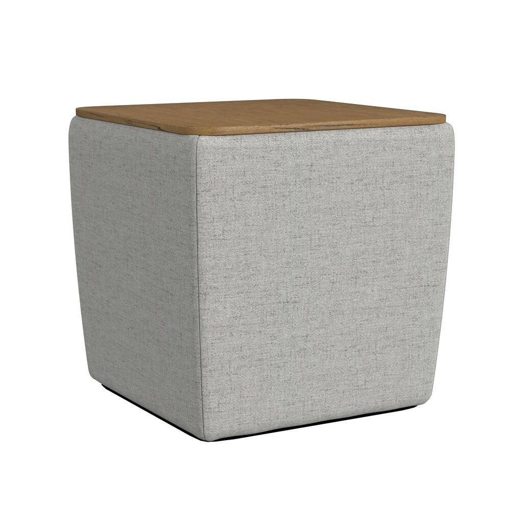 HomePop Storage Table Ottoman with Wood Top