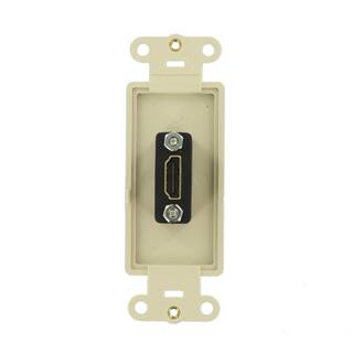 Leviton Decora Insert with QuickPort HDMI Feedthrough Connector Ivory 41647-I